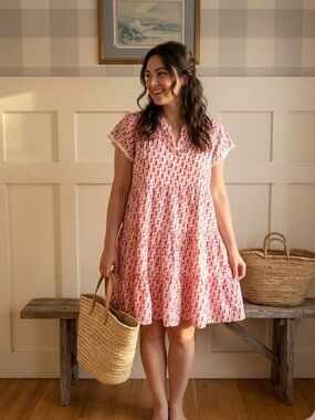 THML Cotton White‎ Mini Dress with Pink & Red Popsicle Print XS